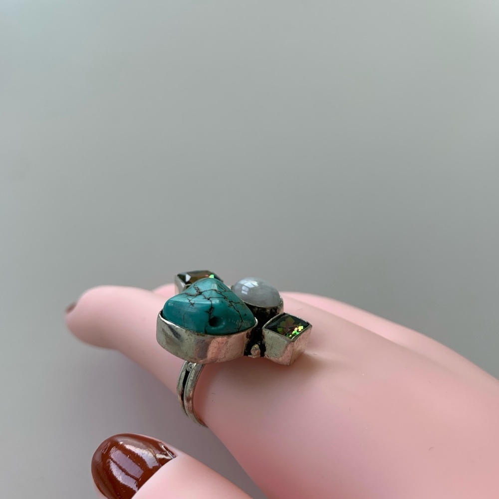 Dramatic Statement Ring. Mystic Topaz, Moonstone … - image 6